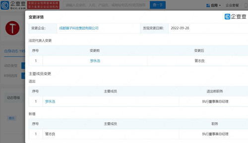 羅永浩卸任錘子科技集團(tuán)公司法定代表人 由管志良接任